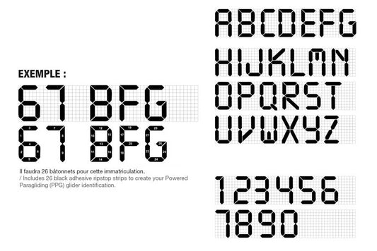 Bâtonnets pour immatriculation